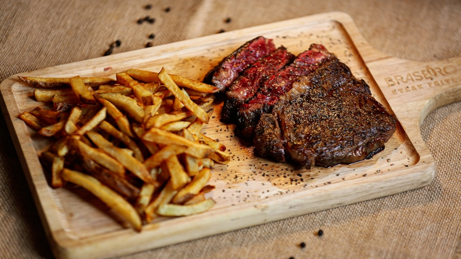 Dry-aged steak dinner